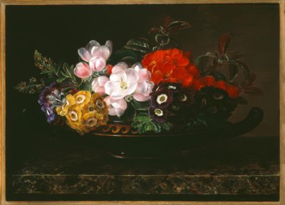 J.L. Jensen, Natura morta con fiori in una ciotola antica da Johan Laurentz Jensen