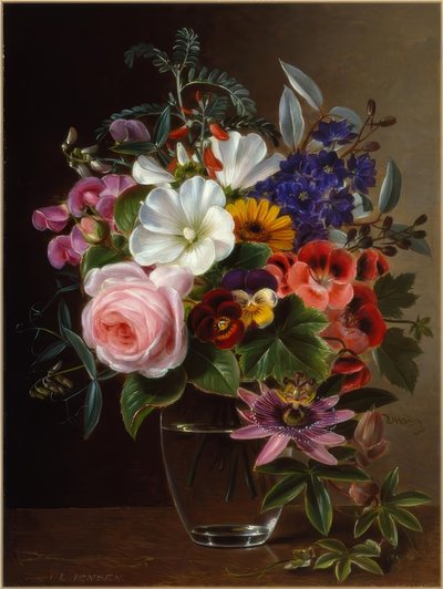 Bouquet di fiori in un vaso da Johan Laurentz Jensen