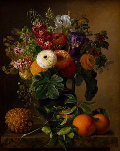 Natura morta con fiori in un vaso antico da Johan Laurentz Jensen