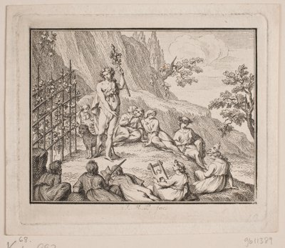 Vignetta. Bacco e le muse da Johan Martin Preisler