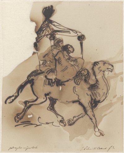 Cammello con Due Cavalieri sotto un Baldacchino da Johan Michaël Schmidt Crans