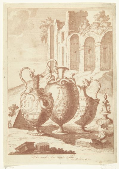 Quattro vasi, il quarto rotto da Johan Teyler (attributed to)