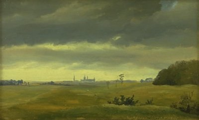 Una vista di Frederiksborg da Hestehaven da Johan Thomas Lundbye