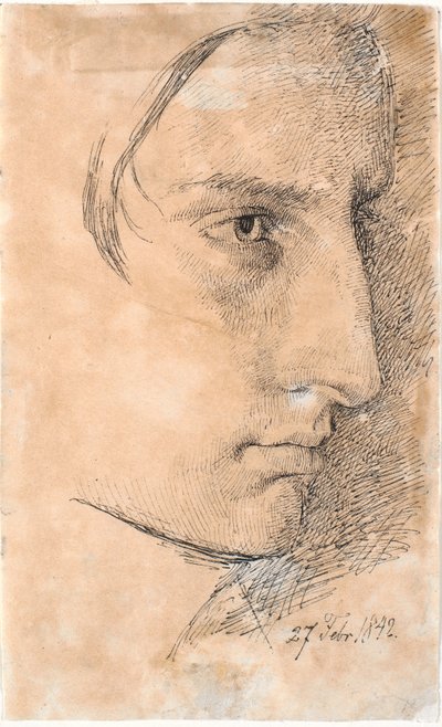 Testa di un giovane serio, 3/4 profilo verso destra da Johan Thomas Lundbye