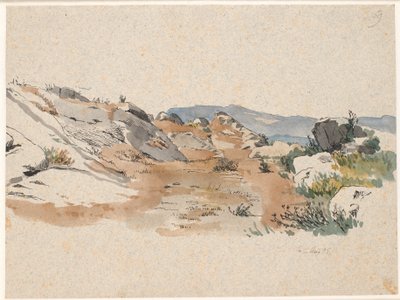 Paesaggio italiano con blocchi di roccia da Johan Thomas Lundbye