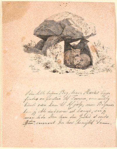 Gli agnelli. Illustrazione per "Fabler for Børn" di Kaalund. Vedi commento dal catalogo delle stampe. da Johan Thomas Lundbye