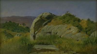 Paesaggio con Rocce in Primo Piano. Civitella, Italia da Johan Thomas Lundbye