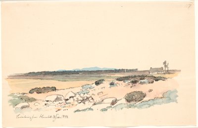 Paesaggio da Hornbæk con il frutteto e Kullen sullo sfondo da Johan Thomas Lundbye