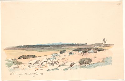 Paesaggio da Hornbæk con il frutteto e Kullen sullo sfondo da Johan Thomas Lundbye
