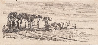 Paesaggio con una fila di alberi da Johan Thomas Lundbye