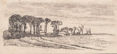 Paesaggio con una fila di alberi da Johan Thomas Lundbye