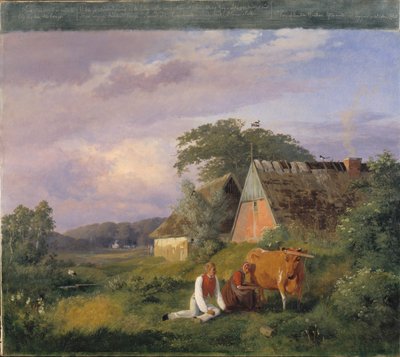Scena di mungitura. Illustrazione di una poesia di Christian Winther da Johan Thomas Lundbye