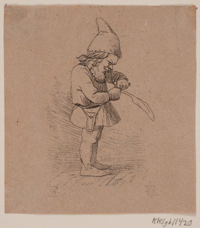Nisse che taglia una penna da Johan Thomas Lundbye