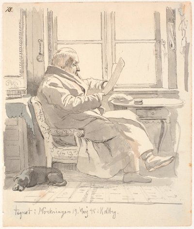 Ritratto del nonno di J. Th. Lundbye, consigliere di giustizia e amministratore doganale E. Bonnevie da Johan Thomas Lundbye