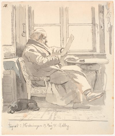 Ritratto del nonno di J. Th. Lundbye, consigliere di giustizia e amministratore doganale E. Bonnevie da Johan Thomas Lundbye