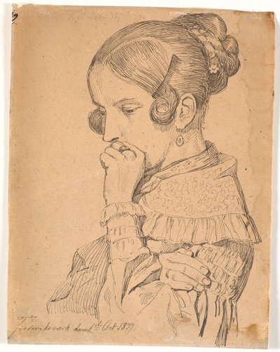 Ritratto di una giovane donna, 3/4 profilo a sinistra da Johan Thomas Lundbye