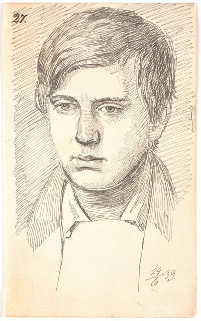 Ritratto di un giovane uomo, di fronte da Johan Thomas Lundbye