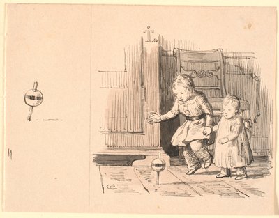 Rumlepotten. A sinistra piccolo studio di rumlepotten da Johan Thomas Lundbye