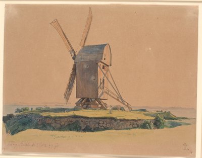 Mulino a vento vicino a Kalundborg da Johan Thomas Lundbye