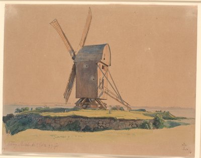 Mulino a vento vicino a Kalundborg da Johan Thomas Lundbye