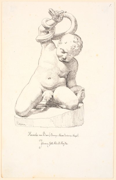 Studi di una figura di ragazzo con un serpente da Johan Thomas Lundbye