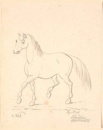 Cavallo al Trotto, Rivolto a Sinistra da Johan Thomas Lundbye