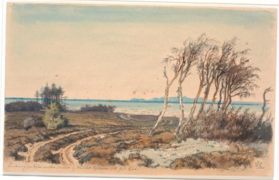 Vista verso Kullen dalla costa tra Odinshøj e Hornbæk da Johan Thomas Lundbye