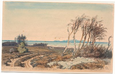 Vista verso Kullen dalla costa tra Odinshøj e Hornbæk da Johan Thomas Lundbye