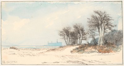 Veduta di Kronborg dalla costa a nord di Helsingør da Johan Thomas Lundbye