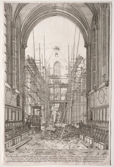 Vista nella Chiesa dei Francescani, Barfüsser-Kirke da Johan Ulrich Krauss