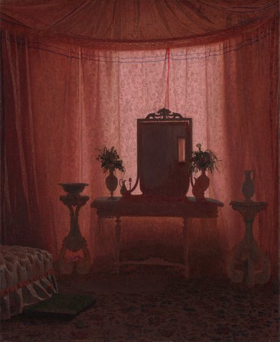 Una camera da letto nel Palazzo Bernstorff vicino a Copenaghen, ca. 1845 da Johan Vilhelm Gertner