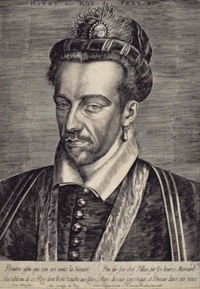 Enrico III Valois (1551-89) da Johan Wierix