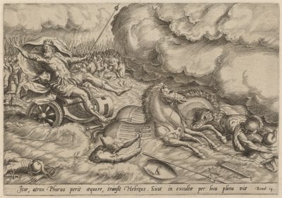 Il Passaggio del Mar Rosso da Johan Wierix, after Maarten van Cleef
