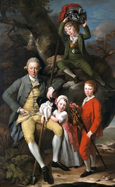 Henry Knight di Tythegston, 1738-1772 con i suoi figli, 1770 da Johan Zoffany