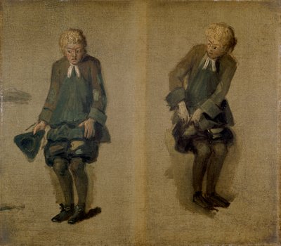 Due schizzi di David Garrick come Abel Drugger in 