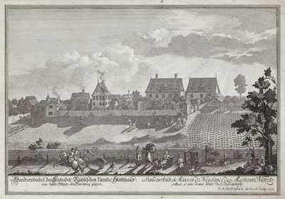 Sundersbuhl, residenza della famiglia Nutzel, vicino a Norimberga da Johann Adam Delsenbach