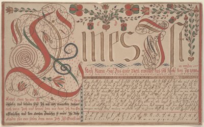 Esercizio di scrittura Vorschrift per Esther Hadmänn da Johann Adam Eyer