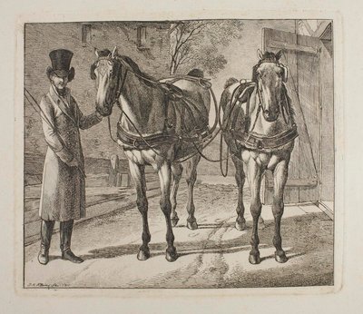 Cavalli da carrozza con finimenti da Johann Adam Klein