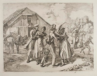 Cosacchi irrompono in una fattoria da Johann Adam Klein