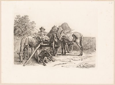 Contadino e il suo carro da Johann Adam Klein