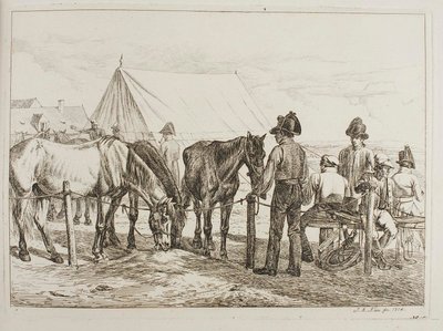 Soldati in un campo militare da Johann Adam Klein
