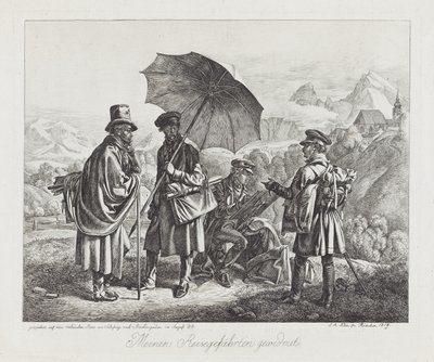 Gli artisti nel loro viaggio, pub. 1819 da Johann Adam Klein