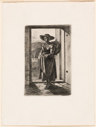 La donna ungherese davanti alla porta da Johann Adam Klein