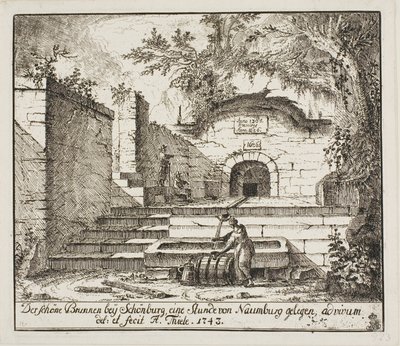 La bella fontana vicino a Schönburg da Johann Alexander Thiele