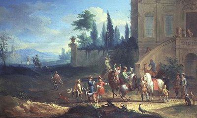 Partita di caccia con il falco da Johann Andreas Graff