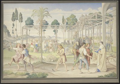 Ispirata alla parabola dei lavoratori nella vigna, al “Giardino di Vertumno” di Primaticcio e al “Regno di Flora” di Poussin da Johann Anton Ramboux
