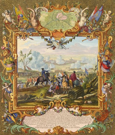 Cattura della Fortezza di Audenarde da parte delle truppe alleate nel 1708, inizio XVIII secolo da Johann August Corvinus