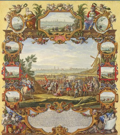 Cattura della fortezza francese di Menin da parte delle truppe alleate nel 1706 da Johann August Corvinus