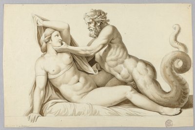 Un dio del mare visita una ragazza da Johann August Nahl the Younger