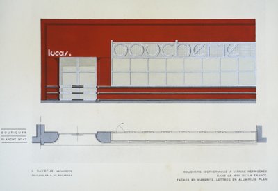 Boucherie Isothermique a Vitrine Refrigeree, L Savreux, Boutiques, Henry Delacroix, Editions S De Bonadona, Parigi, fine anni 